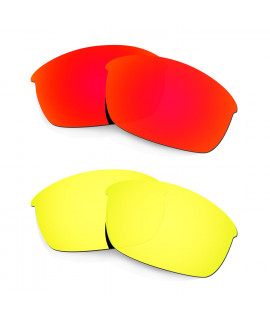 Hkuco Mens Replacement Lenses For Oakley Flak Jacket Red/24K Gold Sunglasses